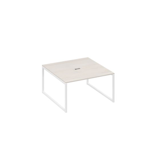 Переговорный стол 140 на металлокаркасе QUATTRO дуб / металлокаркас белый