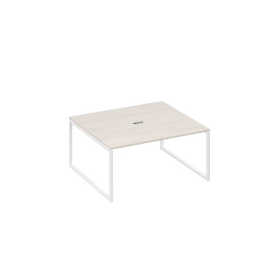 Стол переговорный 160 на каркасе QUATTRO дуб / металлокаркас белый