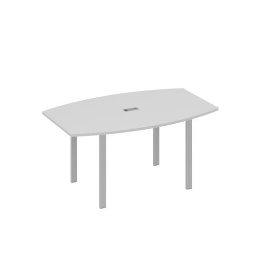 Стол 160 фигурный на металлокаркасе UNO для переговоров серый / металлокаркас серый