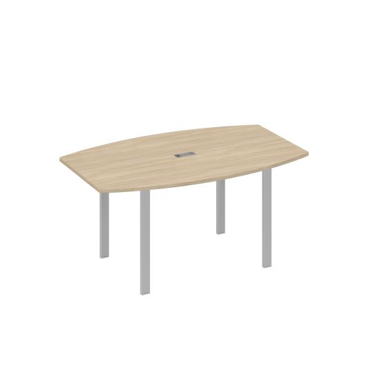 Стол 160 фигурный на металлокаркасе UNO для переговоров дуб скандинавский / металлокаркас серый