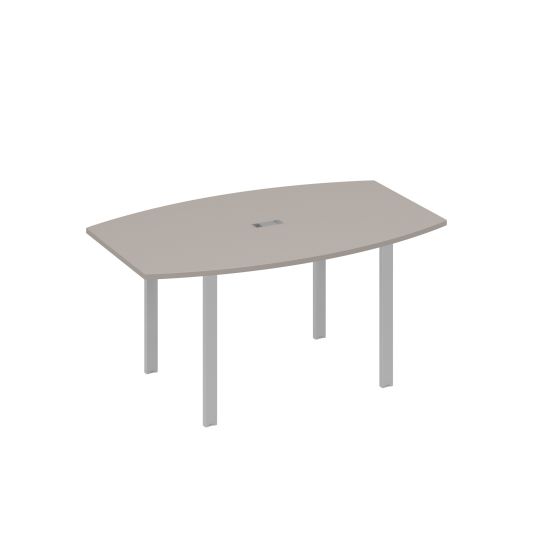 Стол 160 фигурный на металлокаркасе UNO для переговоров мокко премиум / металлокаркас серый