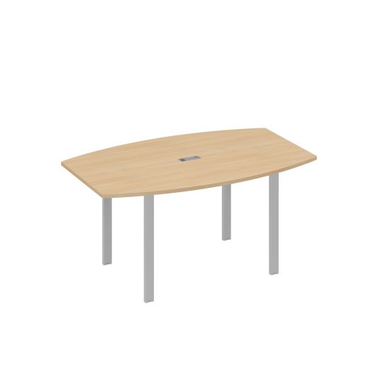 Стол 160 фигурный на металлокаркасе UNO для переговоров натуральный дуб / металлокаркас серый