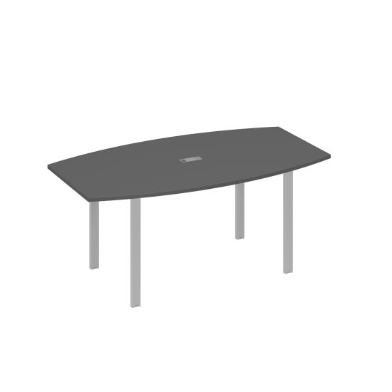Стол фигурный 180 с металлокаркасом UNO антрацит премиум / металлокаркас серый