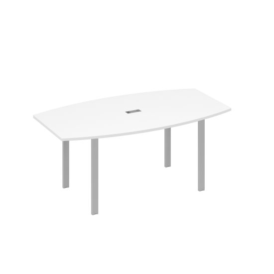 Стол фигурный 180 с металлокаркасом UNO белый премиум / металлокаркас серый