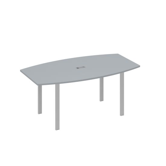Стол фигурный 180 с металлокаркасом UNO серый / металлокаркас серый
