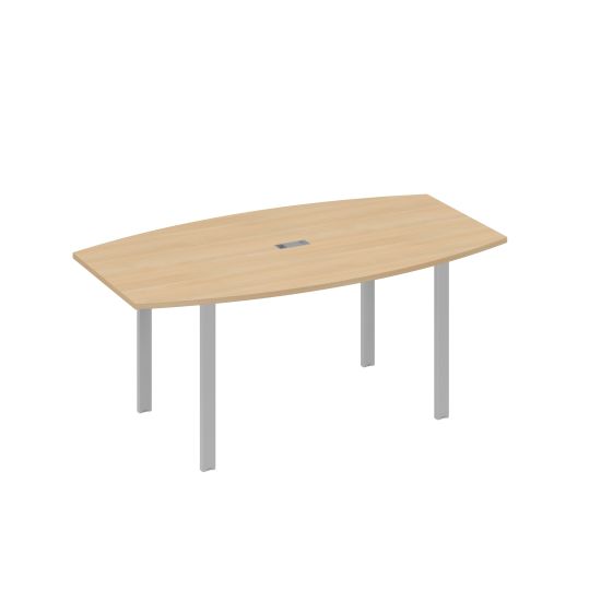 Стол фигурный 180 с металлокаркасом UNO натуральный дуб / металлокаркас серый