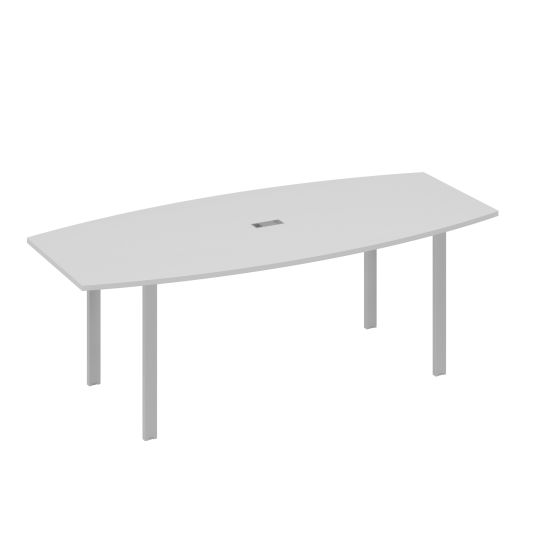 Стол 220 для переговоров фигурный на металлокаркасе UNO серый / металлокаркас серый