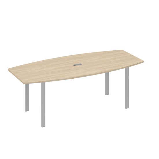 Стол 220 для переговоров фигурный на металлокаркасе UNO дуб скандинавский / металлокаркас серый