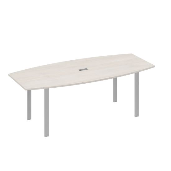 Стол 220 для переговоров фигурный на металлокаркасе UNO дуб / металлокаркас серый