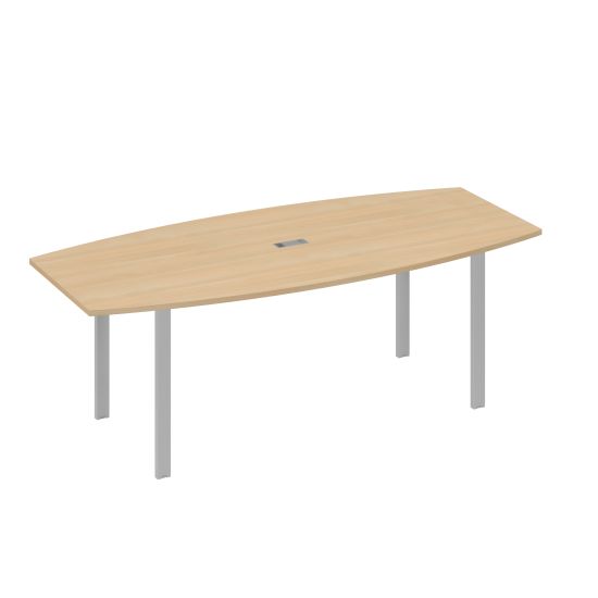 Стол 220 для переговоров фигурный на металлокаркасе UNO натуральный дуб / металлокаркас серый