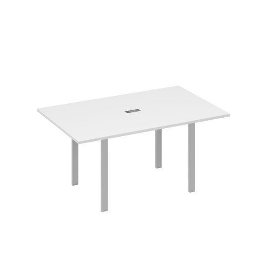 Стол 160 на металлокаркасе UNO переговорный белый премиум / металлокаркас серый