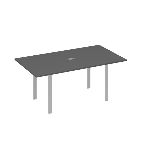 Стол 180 на металлокаркасе UNO для переговоров антрацит премиум / металлокаркас серый