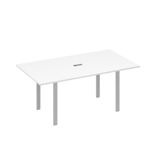 Стол 180 на металлокаркасе UNO для переговоров белый премиум / металлокаркас серый