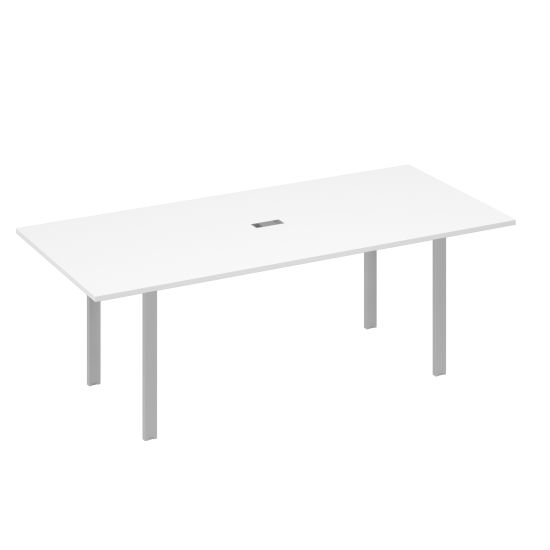 Стол 220 для переговорной каркасе UNO белый премиум / металлокаркас серый