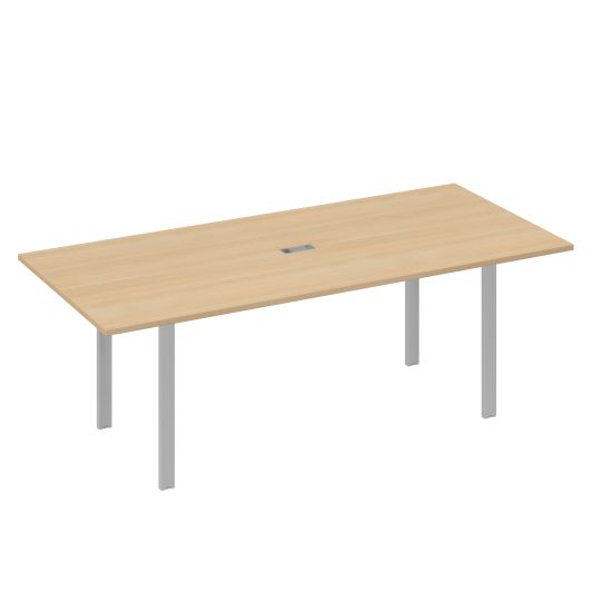 Стол 220 для переговорной каркасе UNO натуральный дуб / металлокаркас серый