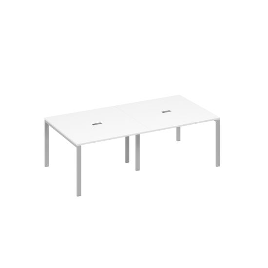 Стол 240 на металлокаркасе UNO переговорный белый премиум / металлокаркас серый