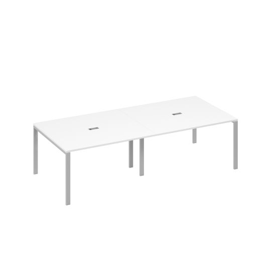 Стол переговорный 280 на каркасе UNO белый премиум / металлокаркас серый