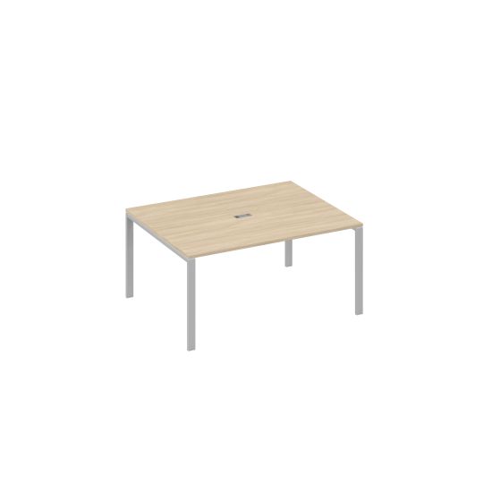 Стол 160 на опорах UNO для переговоров дуб скандинавский / металлокаркас серый