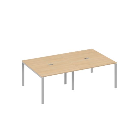 Стол 240x144 в переговорную металлокаркас UNO натуральный дуб / металлокаркас серый