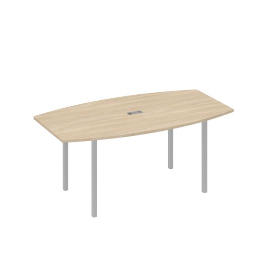 Стол для переговоров 180 опоры DUE дуб скандинавский / металлокаркас серый