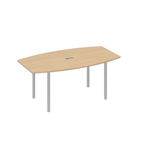 Стол для переговоров 180 опоры DUE натуральный дуб / металлокаркас серый