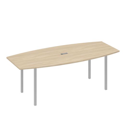 Стол для переговоров 220 с каркасом DUE дуб скандинавский / металлокаркас серый