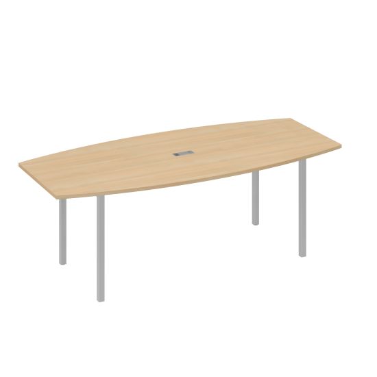 Стол для переговоров 220 с каркасом DUE натуральный дуб / металлокаркас серый