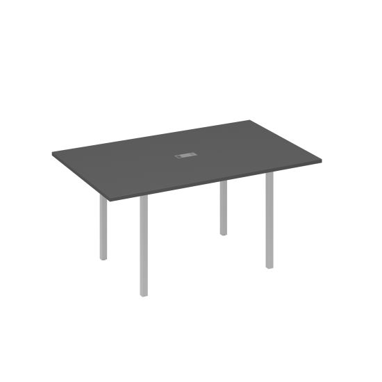 Стол для переговоров 160 прямой на каркасе DUE антрацит премиум / металлокаркас серый
