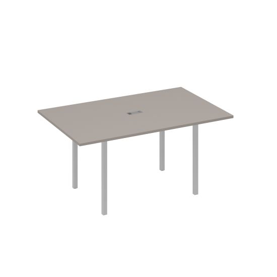 Стол для переговоров 160 прямой на каркасе DUE мокко премиум / металлокаркас серый