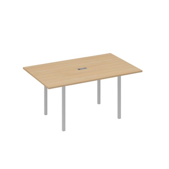 Стол для переговоров 160 прямой на каркасе DUE натуральный дуб / металлокаркас серый
