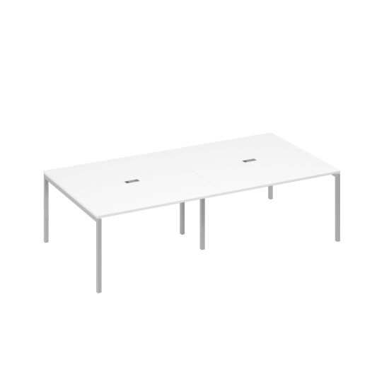 Стол 280 переговорный на каркасе DUE белый премиум / металлокаркас серый