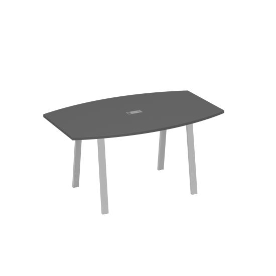 Стол 160 переговорный на ножках TRE антрацит премиум / металлокаркас серый