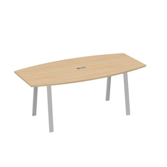 Стол для переговоров 200 на каркасе TRE натуральный дуб / металлокаркас серый