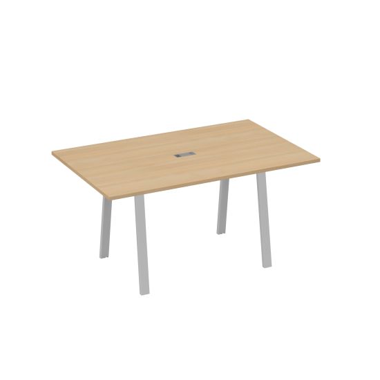 Стол 160 в переговорную металлокаркас TRE натуральный дуб / металлокаркас серый
