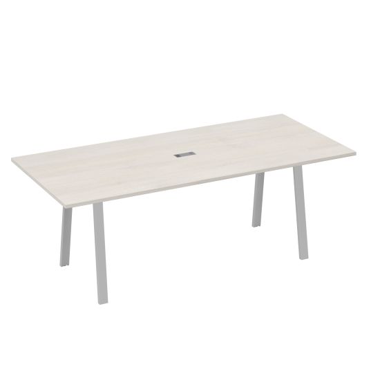 Стол 220 на каркасе TRE для переговоров дуб / металлокаркас серый