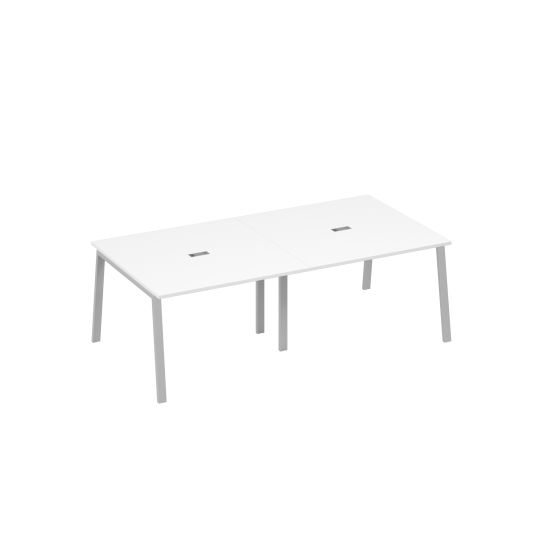 Стол 240 для переговоров металлокаркас TRE белый премиум / металлокаркас серый
