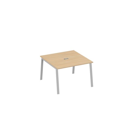 Стол 120 в переговорную металлокаркас TRE натуральный дуб / металлокаркас серый