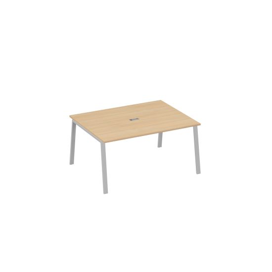 Стол 160 на металлокаркасе TRE для переговорной натуральный дуб / металлокаркас серый