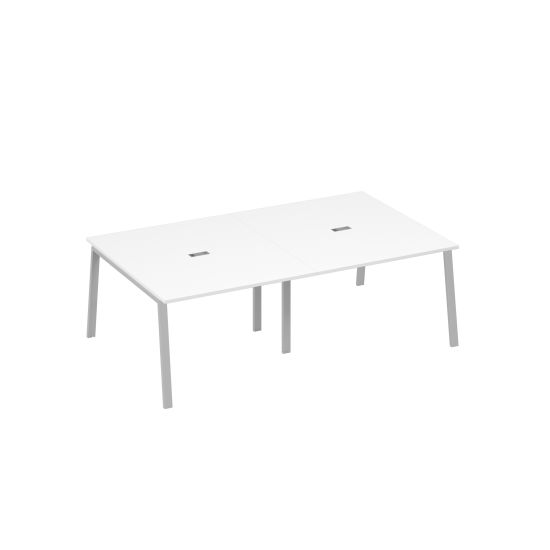 Стол переговорный 240 на металлокаркасе TRE белый премиум / металлокаркас серый