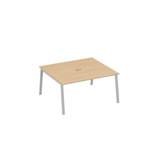 Стол 160 на каркасе TRE в переговорную натуральный дуб / металлокаркас серый