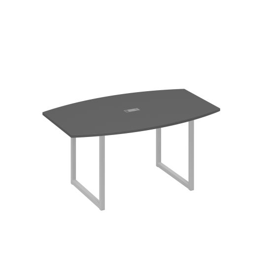Стол 160 для переговоров на каркасе QUATTRO антрацит премиум / металлокаркас серый