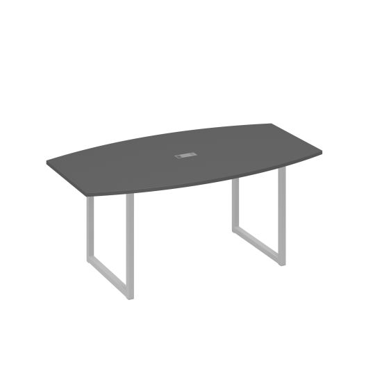 Стол для переговоров 180 на каркасе QUATTRO антрацит премиум / металлокаркас серый
