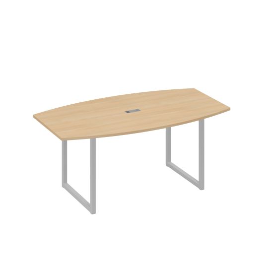 Стол для переговоров 180 на каркасе QUATTRO натуральный дуб / металлокаркас серый
