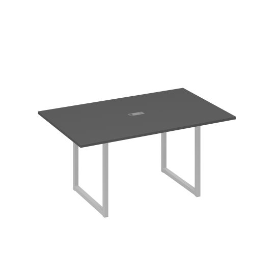 Стол 160 каркас QUATTRO для переговоров антрацит премиум / металлокаркас серый