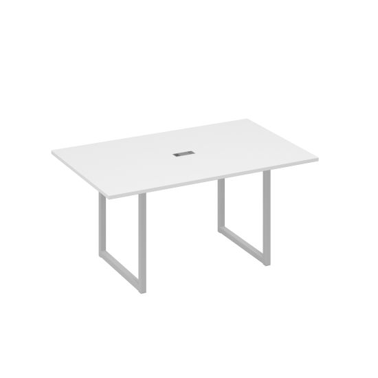 Стол 160 каркас QUATTRO для переговоров белый премиум / металлокаркас серый
