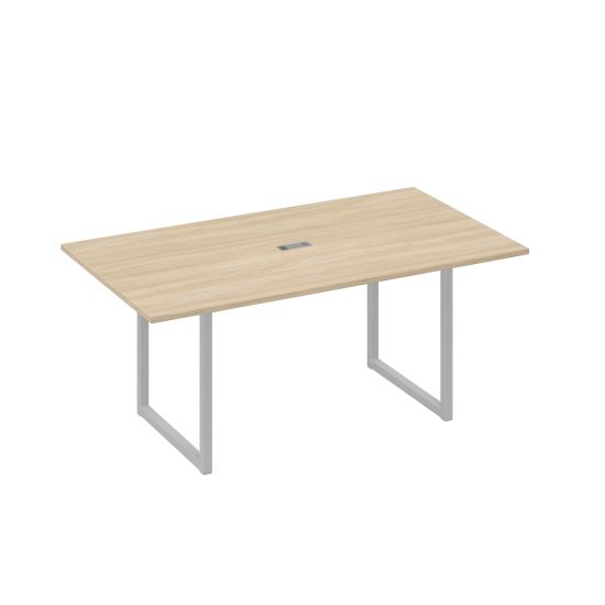 Стол 180 с опорами QUATTRO переговорный дуб скандинавский / металлокаркас серый