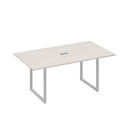 Стол 180 с опорами QUATTRO переговорный дуб / металлокаркас серый
