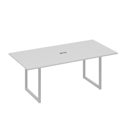 Стол 200 с металлокаркасом QUATTRO для переговоров серый / металлокаркас серый