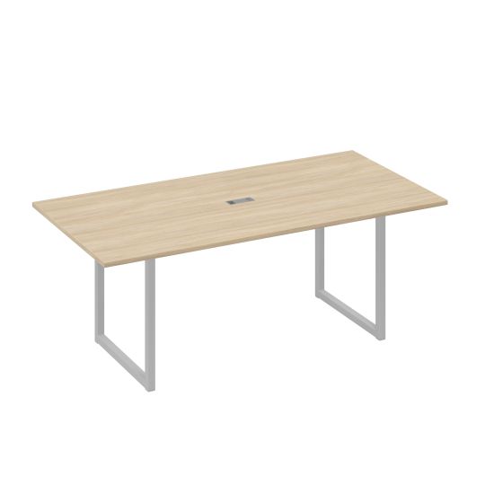 Стол 200 с металлокаркасом QUATTRO для переговоров дуб скандинавский / металлокаркас серый