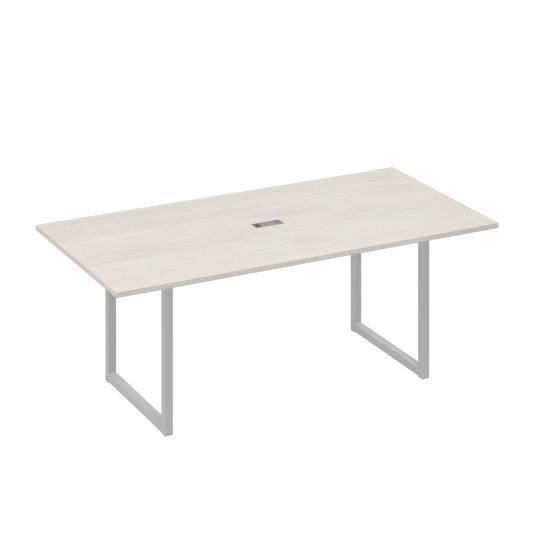 Стол 200 с металлокаркасом QUATTRO для переговоров дуб / металлокаркас серый